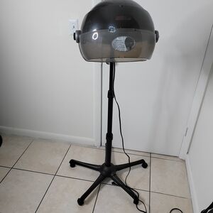 Adjustable Black and Gray Hair Dryer on Stand